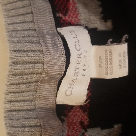 Charter Club Gray Sweater with Dog Motif - Picture 2 of 5